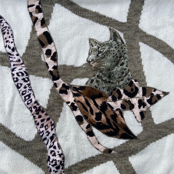 NWT mariea kim leopard cheetah sweater M vintage - Picture 6 of 7